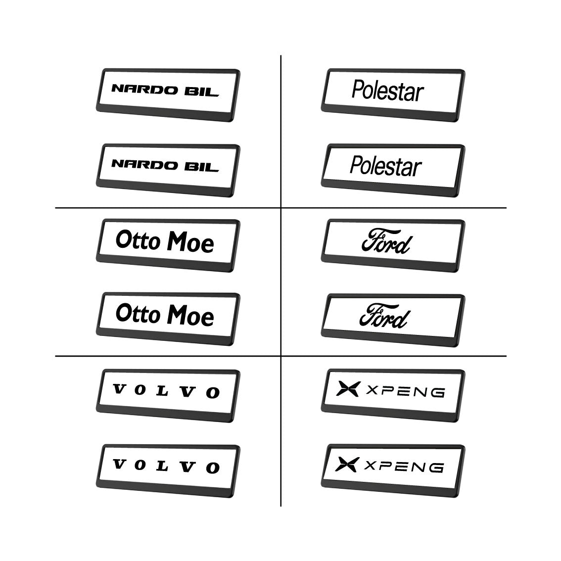 Bilskilt Dekor, sett à 2 stk